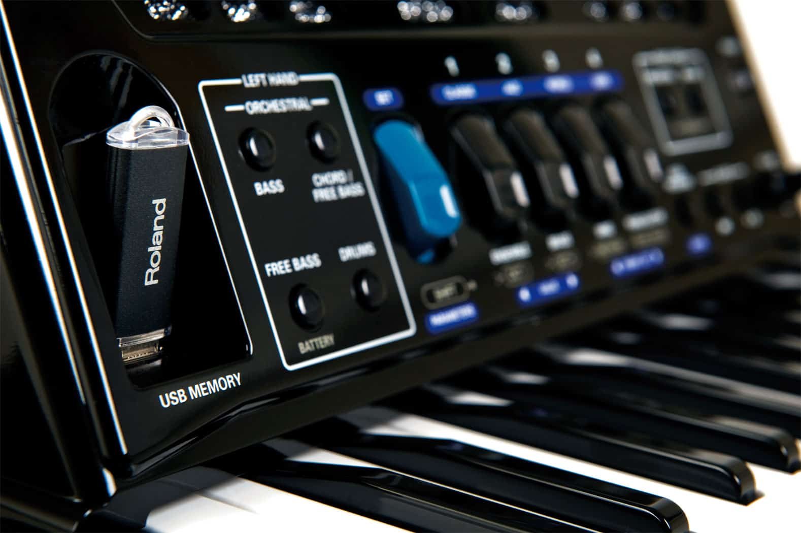 Roland FR-1x V-Accordion - Black - Piano Type - Image 2