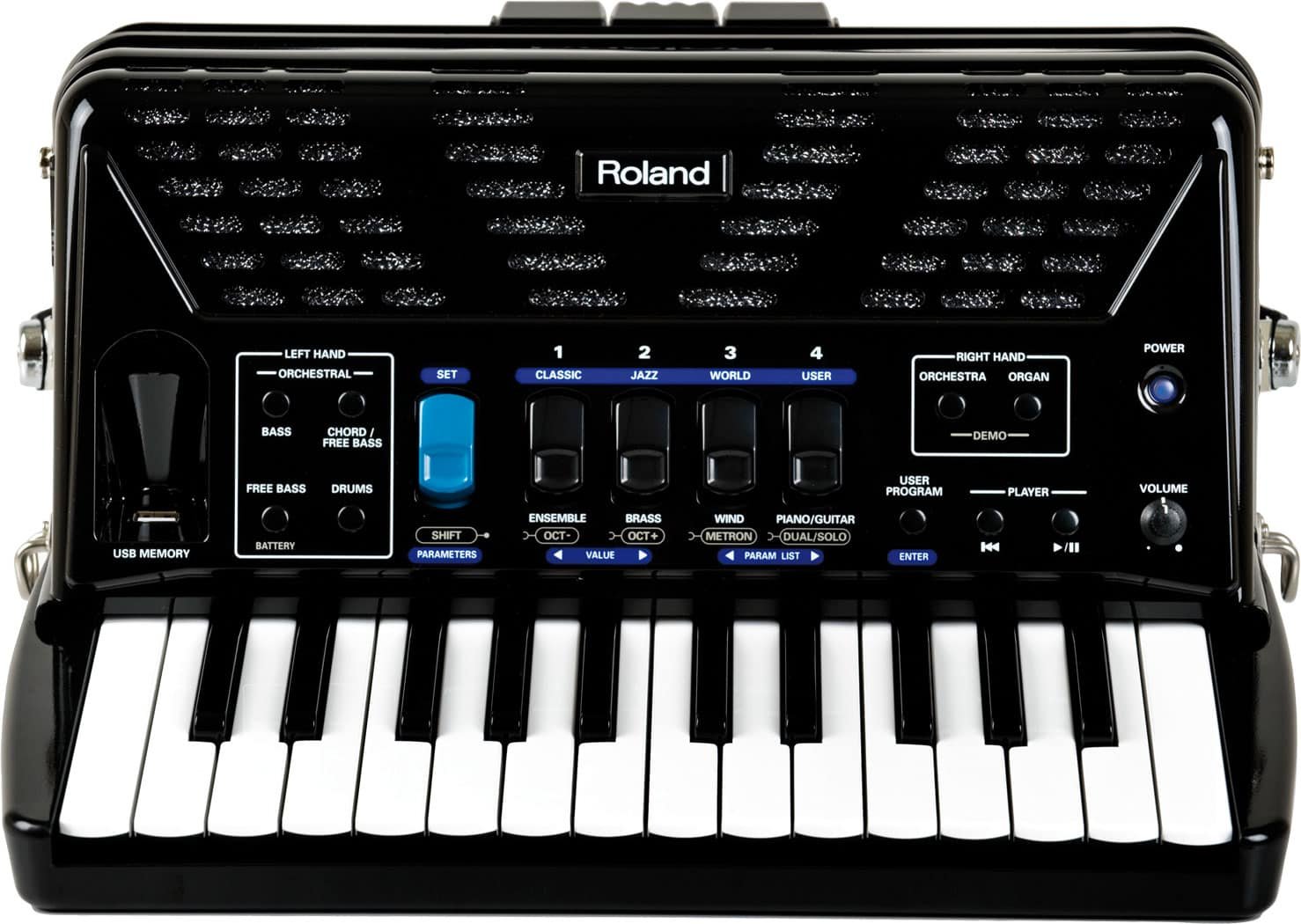 Roland FR-1x V-Accordion - Black - Piano Type - Image 8