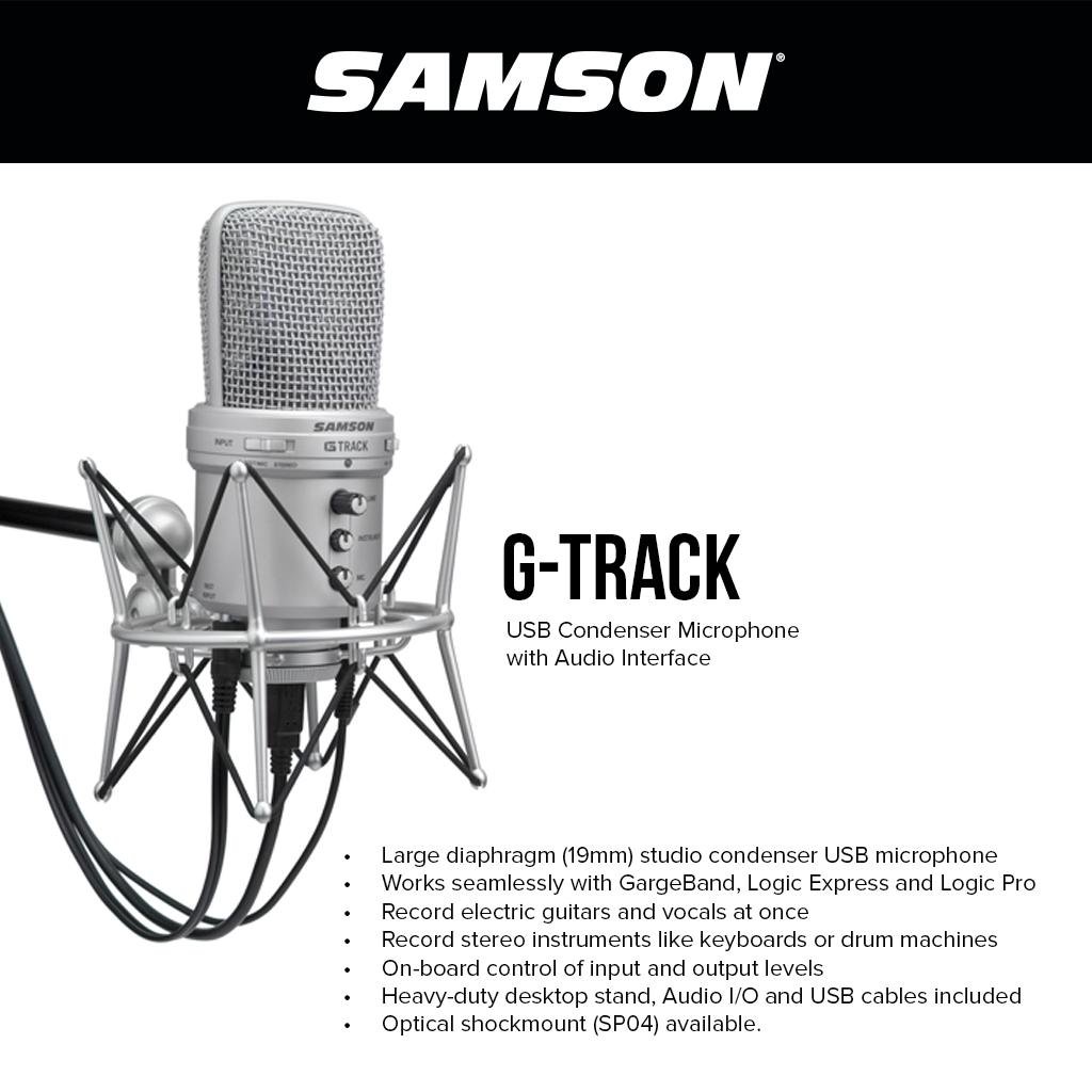 Samson G-Track USB Condenser Microphone with Audio Interface - Image 3
